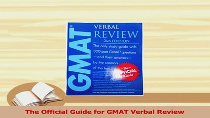 Read  The Official Guide for GMAT Verbal Review Ebook Free