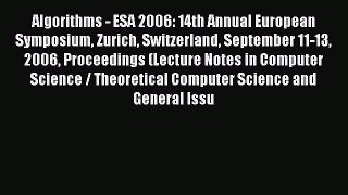 Read Algorithms - ESA 2006: 14th Annual European Symposium Zurich Switzerland September 11-13