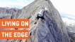 Climbers Walk Along Sharp Mountain Peak | Knife Edge