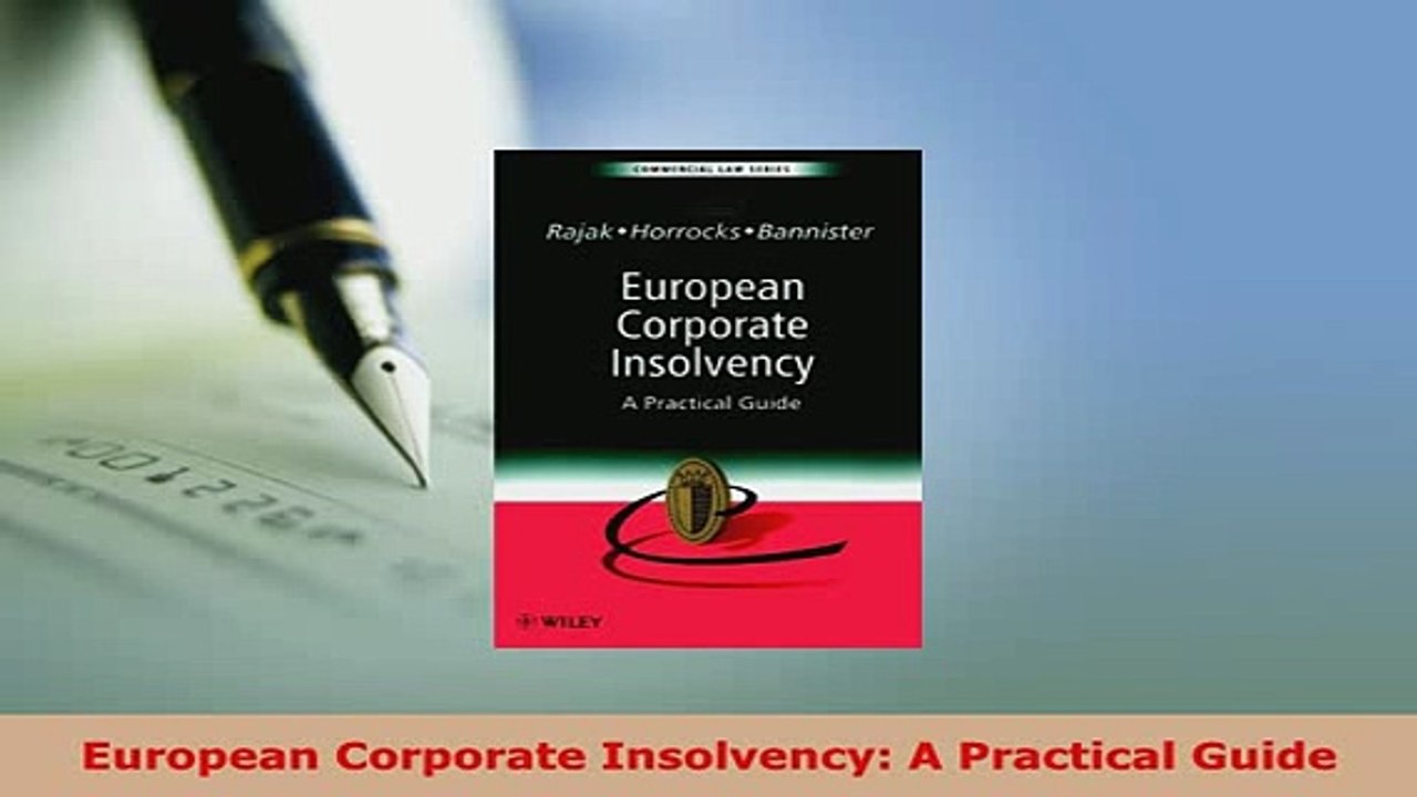 PDF  European Corporate Insolvency A Practical Guide Download Full Ebook
