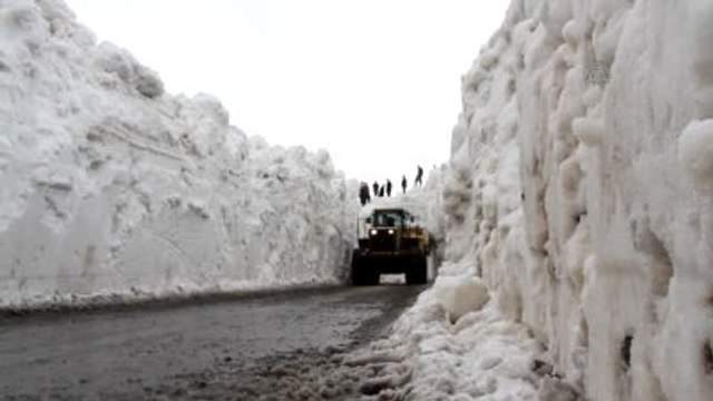 Karayoluna Düşen Çığ Araçları Mahsur Bıraktı