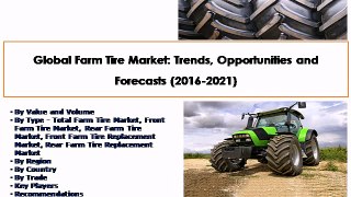 Global Farm Tire Market: Trends, Opportunities and Forecasts (2016-2021) - Azoth Analytics