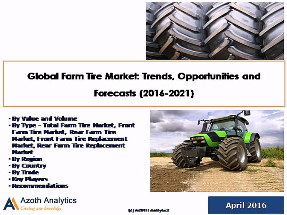 Global Farm Tire Market: Trends, Opportunities and Forecasts (2016-2021) - Azoth Analytics