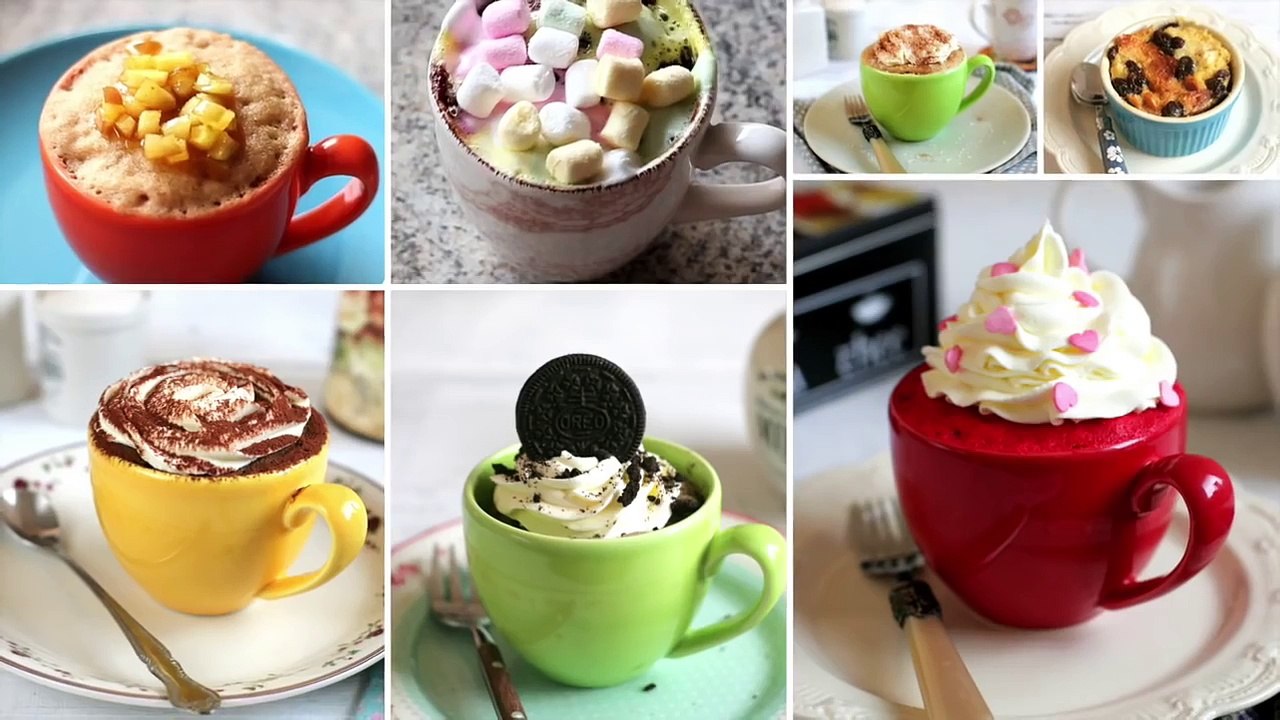 7 MUG CAKE recipes with tips (part 1) Cách làm 7 loại bánh thơm ngon bằng lò vi sóng
