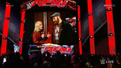 Renee Young, Sami Zayn and AJ Styles Backstage Segment