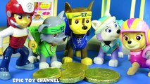 PAW PATROL Nickelodeon Surprise Gold Coins Found By Pup Fu Rocky a Paw Patrol Toy Parody