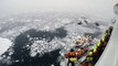 Time-lapse showing passengers leaving the Akademik Ioffe in Wilhelmina Bay, Antarctica