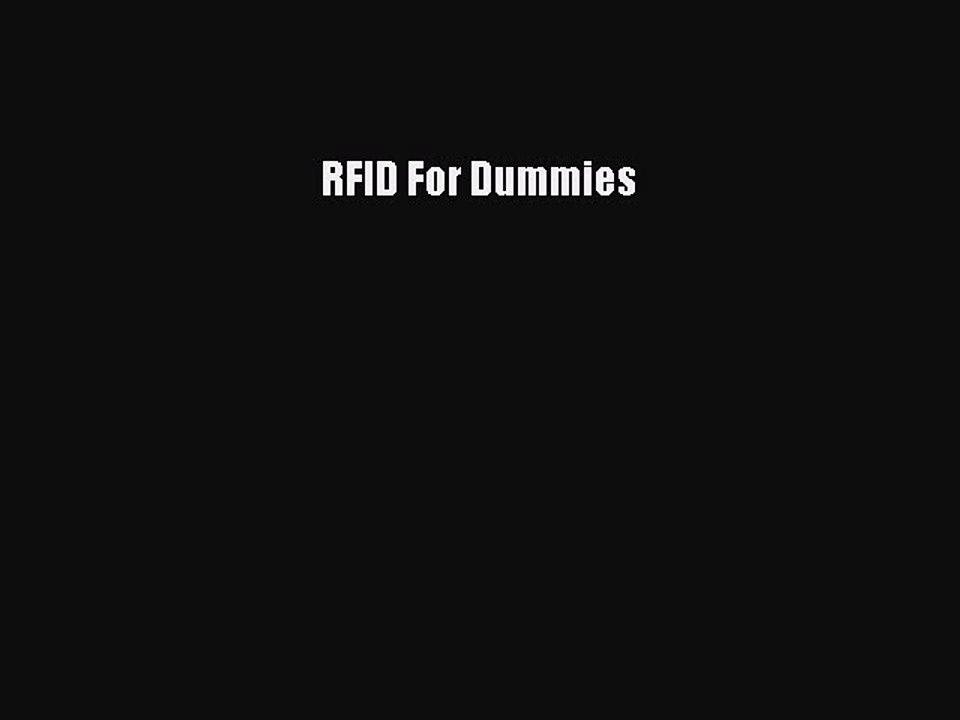 Download RFID For Dummies Ebook Online