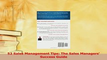 Read  52 Sales Management Tips The Sales Managers Success Guide Ebook Free
