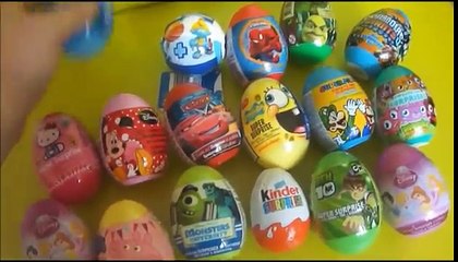 Surprise eggs unboxing Kinder Surprise disney egg toy surprise Spongebob Smurfs Hello Kitt