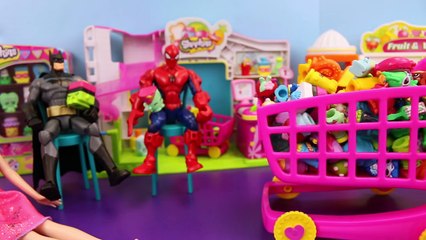 Shopkins Anonymous Attended By Batman and Superman with Frozen Elsa and Spiderman