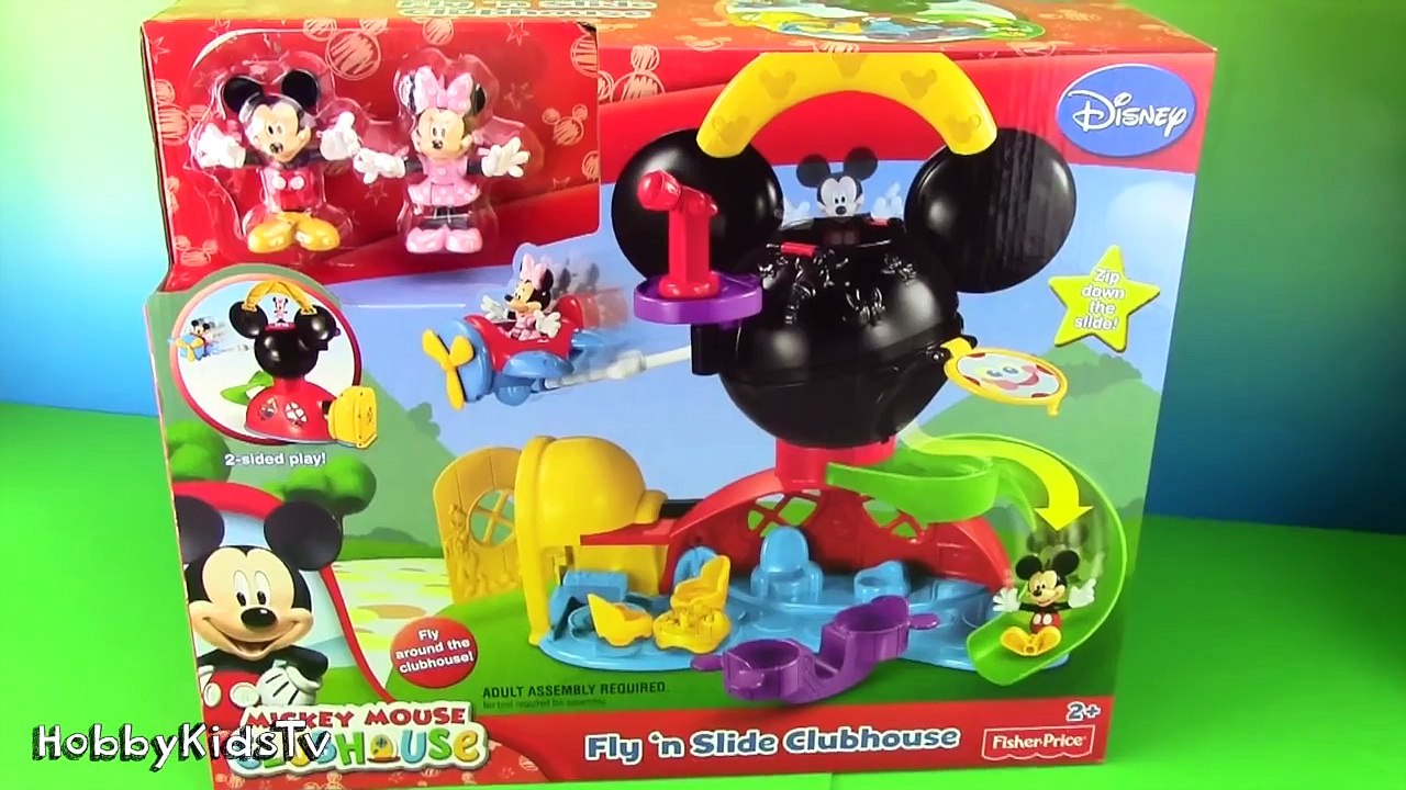 Toy Story, Buzz Slides Down Disney Mickey Mouse Clubhouse. Lightning McQueen, Jessie, Martian