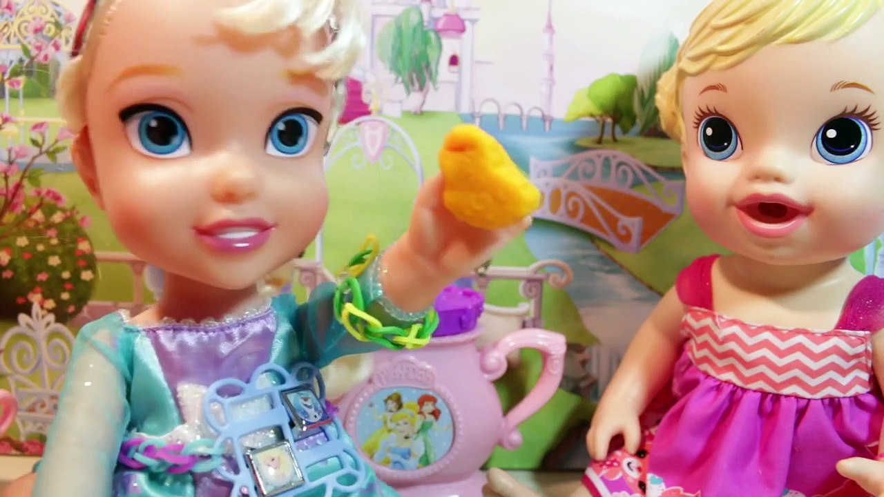 ELSA & Baby Alive PLAY-DOH Disney Princess TEA PARTY Playset Messy Babies Playdough