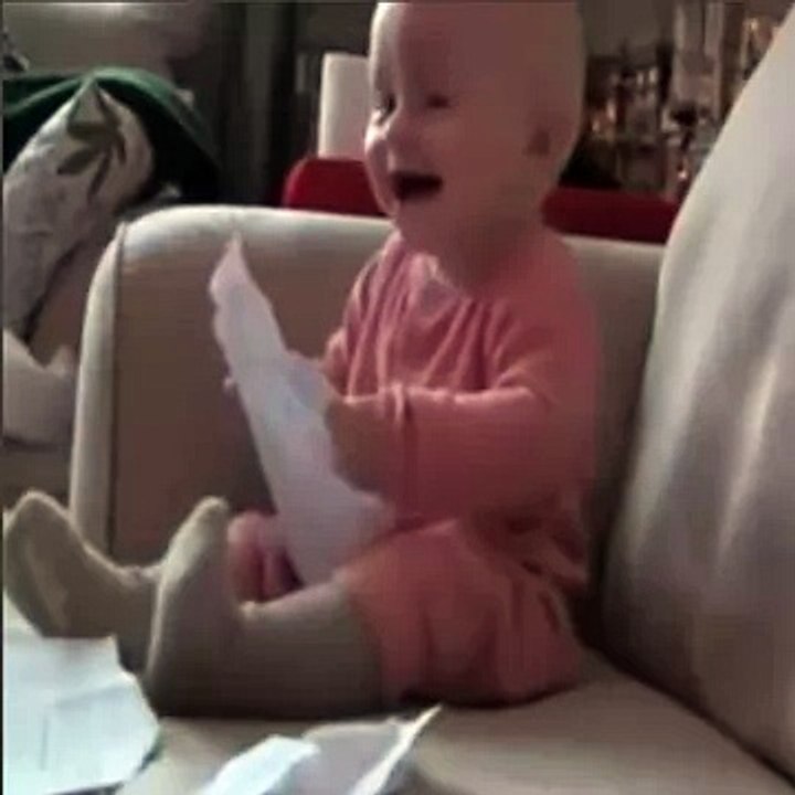Funny baby laughing
