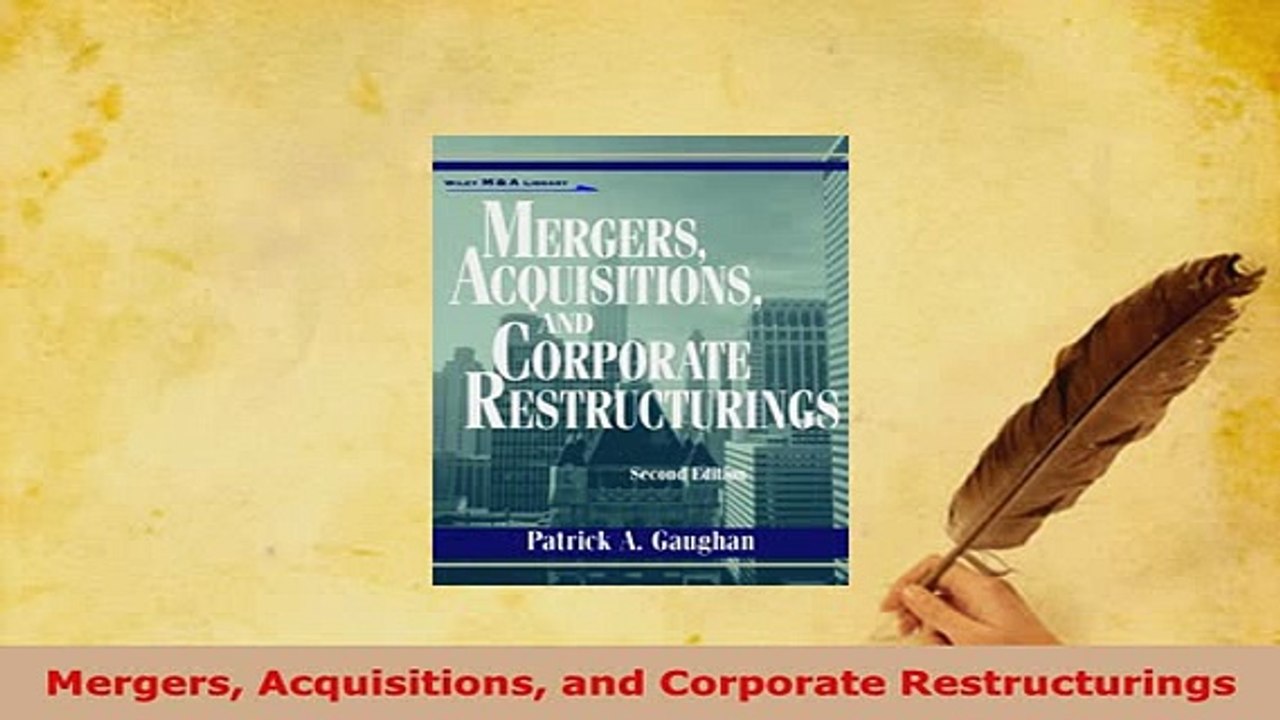 PDF  Mergers Acquisitions and Corporate Restructurings Read Full Ebook