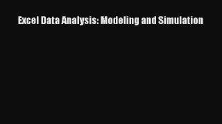 Read Excel Data Analysis: Modeling and Simulation Ebook Free