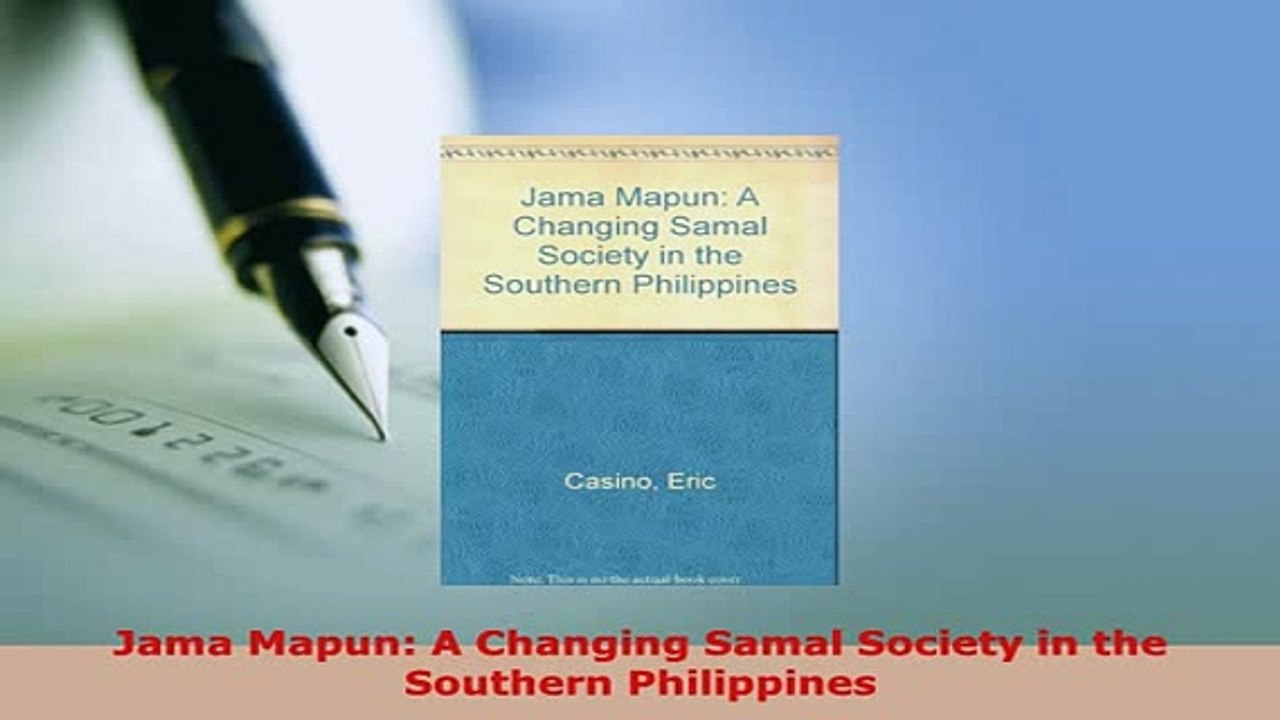 PDF  Jama Mapun A Changing Samal Society in the Southern Philippines Download Online