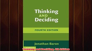 Free   Thinking and Deciding 4th Edition Read Download