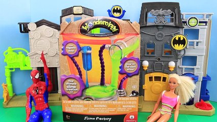 SLIME Barbie Doll & Spiderman SLIMMED! Wonderology Slime Factory Maker Toy Review DisneyCarToys