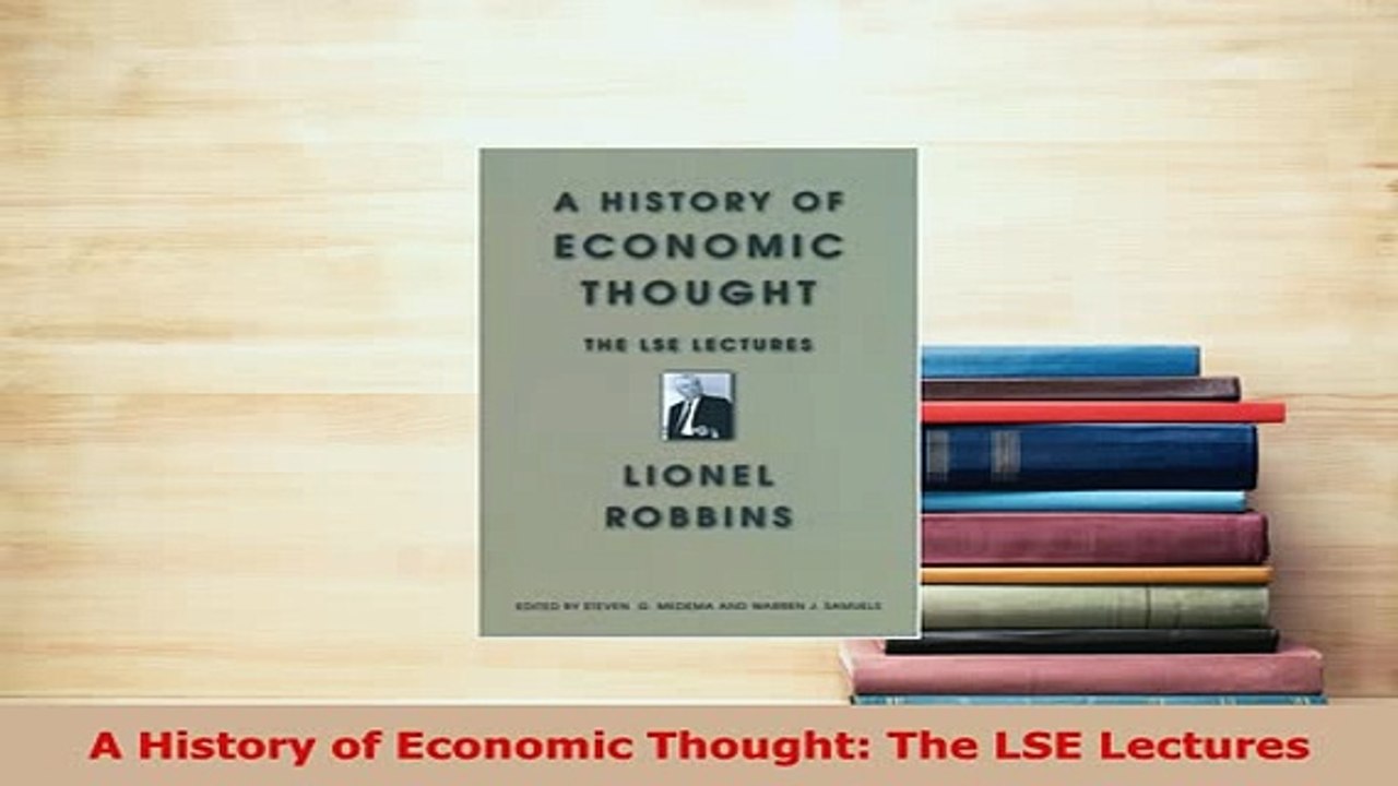 PDF  A History of Economic Thought The LSE Lectures Free Books
