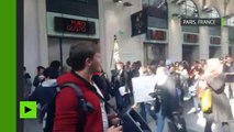 Cinq personnes en garde à vue après des manifestations et les incidents, hier, gare Saint-Lazare à Paris