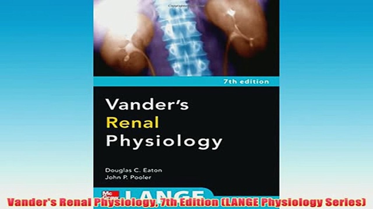 Free   Vanders Renal Physiology 7th Edition LANGE Physiology Series Read Download
