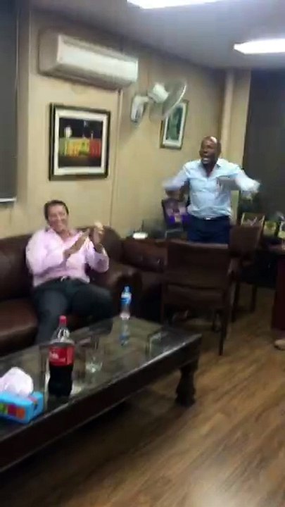 celebrate the winning of west Indies