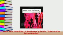 Download  Web Site Usability A Designers Guide Interactive Technologies  EBook