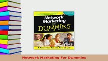 PDF  Network Marketing For Dummies Read Online