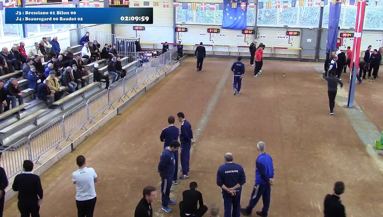 Première partie de poules, quatrième étape du Super 16, Sport Boules, Cluses 2016