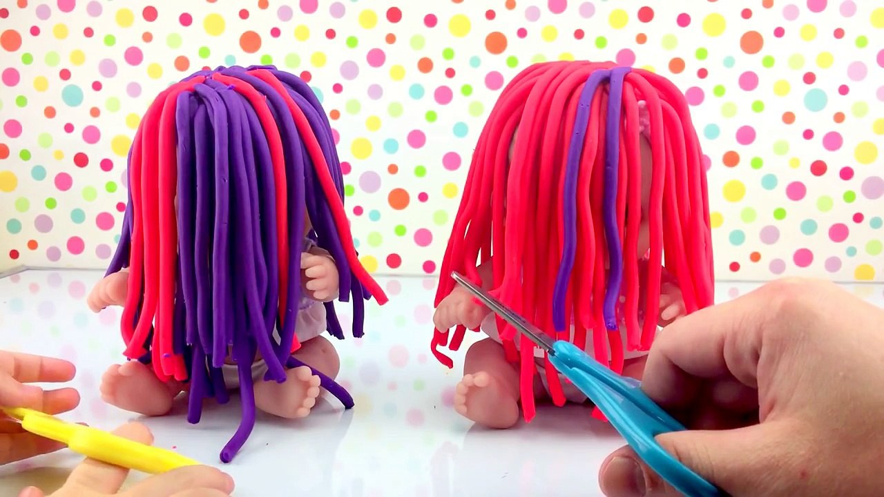 Twin Babies Baby Dolls Lil Cutesies Play Doh Hair First Haircut for Doll School Part 2