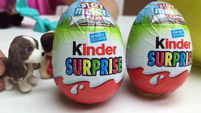 CUTE PUPPY IN MY POCKET PUPPY PLAY PARK TOY Swing Slide + Big Egg Surprise Opening Kinder Eggs Toys