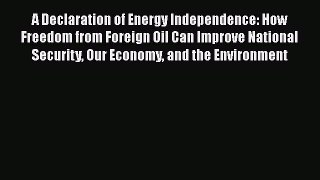 PDF A Declaration of Energy Independence: How Freedom from Foreign Oil Can Improve National