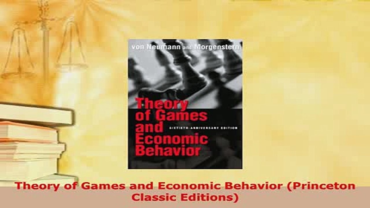 Download  Theory of Games and Economic Behavior Princeton Classic Editions Free Books