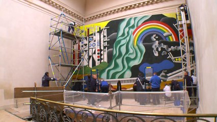 Restauration d'un tableau monumental de Fernand Léger, « Le Transport des forces », 1937