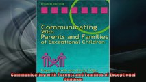 READ book  Communicating with Parents and Families of Exceptional Children  FREE BOOOK ONLINE
