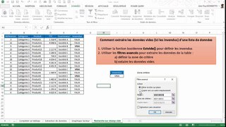 Excel - Comment extraire les données vides d'une table