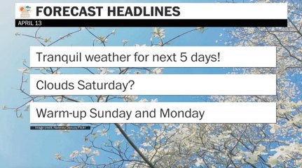 Tranquil weather for the next five days