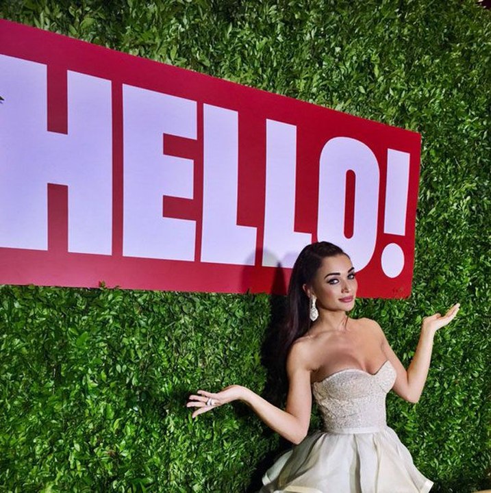 Amy Jackson wore a ruffled Shantanu and Nikhil gown