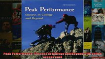 FREE DOWNLOAD  Peak Performance Success in College and Beyond with online access card  DOWNLOAD ONLINE