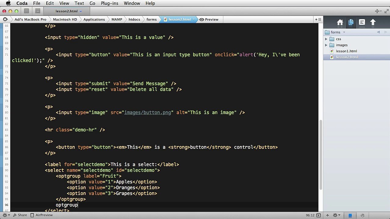 Web Form Design and Development 2.Form Elements Overview - Part 2