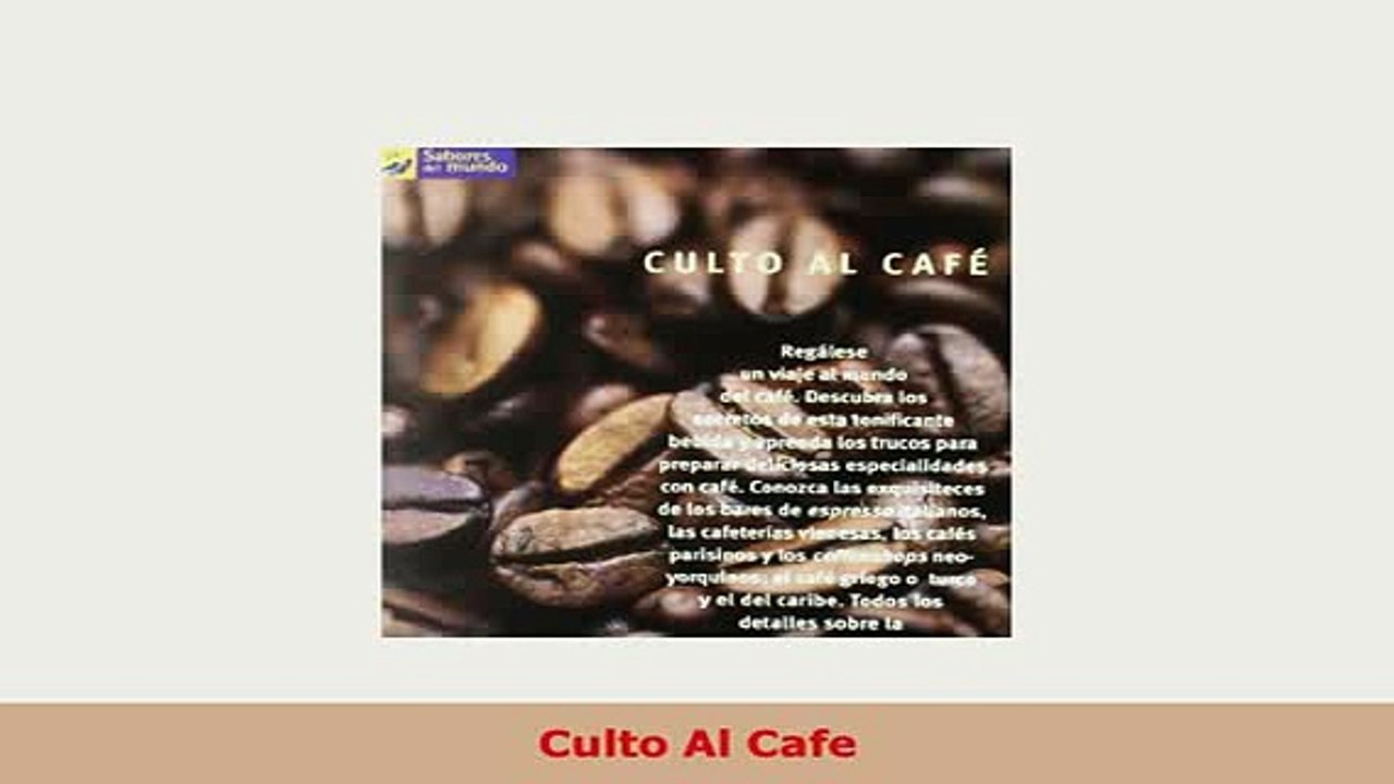 Download  Culto Al Cafe Read Full Ebook