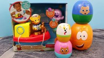 Bubble Guppies Surprise Eggs & Daniel Tigers Neighborhood Bath Toy Boat DisneyCarToys