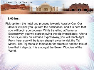 Best Cost for Day Tour to Agra from Delhi