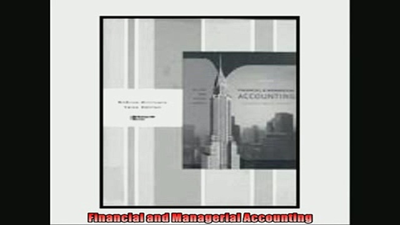FREE PDF  Financial and Managerial Accounting READ ONLINE