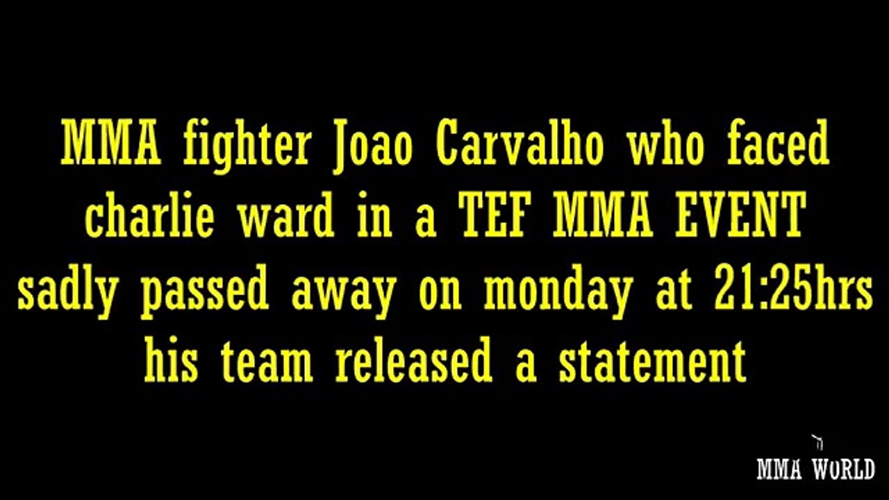 MMA Fighter Joao Carvalho Dies after Getting Knocked out by Conor Mcgregor's Team mate Charlie Ward