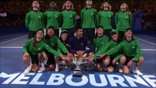 Djokovic takes his latest Australian Open trophy for a spin | Australian Open 2016