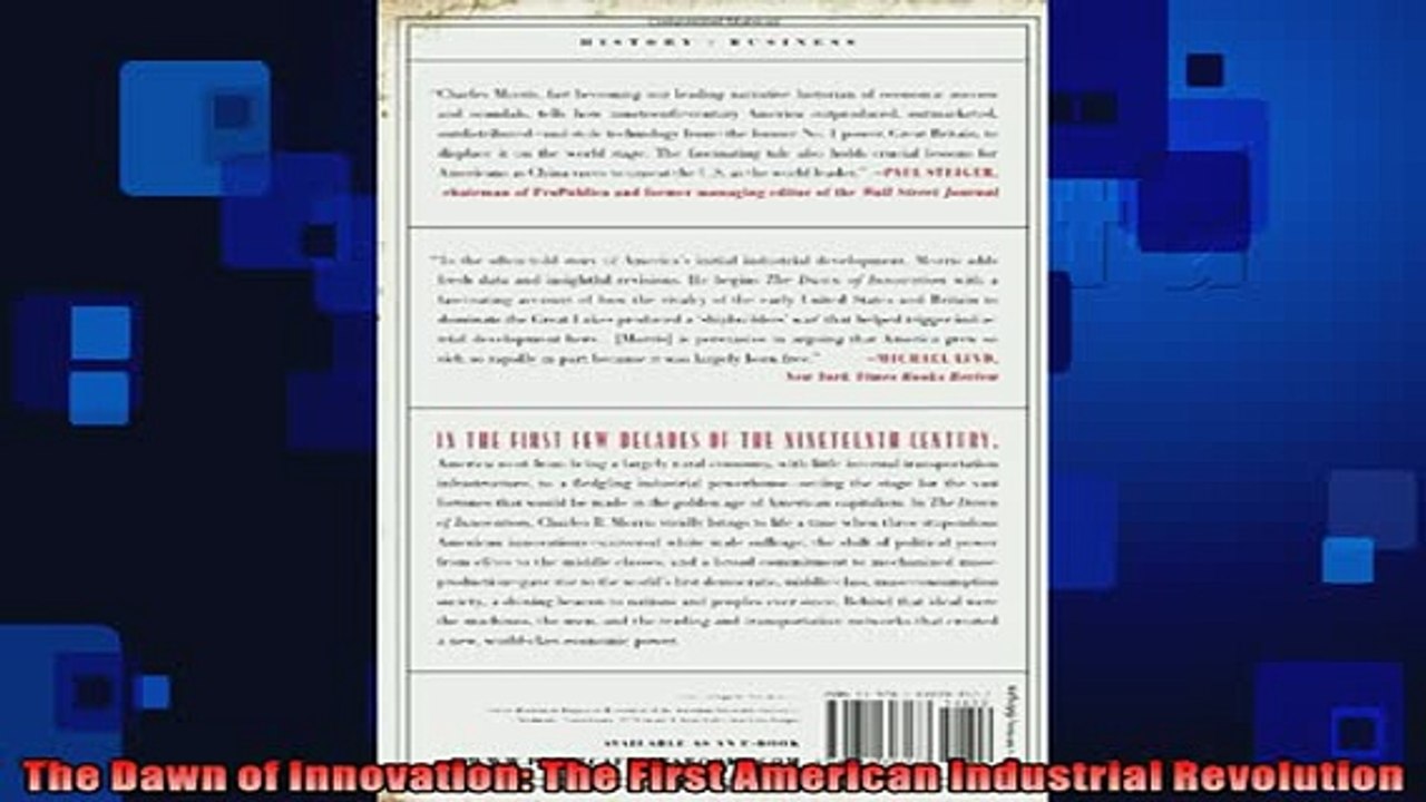 READ book  The Dawn of Innovation The First American Industrial Revolution  DOWNLOAD ONLINE