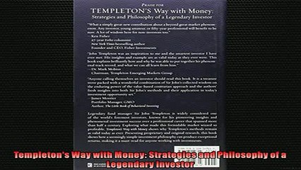 FREE PDF  Templetons Way with Money Strategies and Philosophy of a Legendary Investor  FREE BOOOK ONLINE