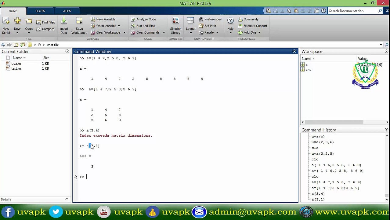 Lecture 10 how to create matrix   in matlab in hindi urdu